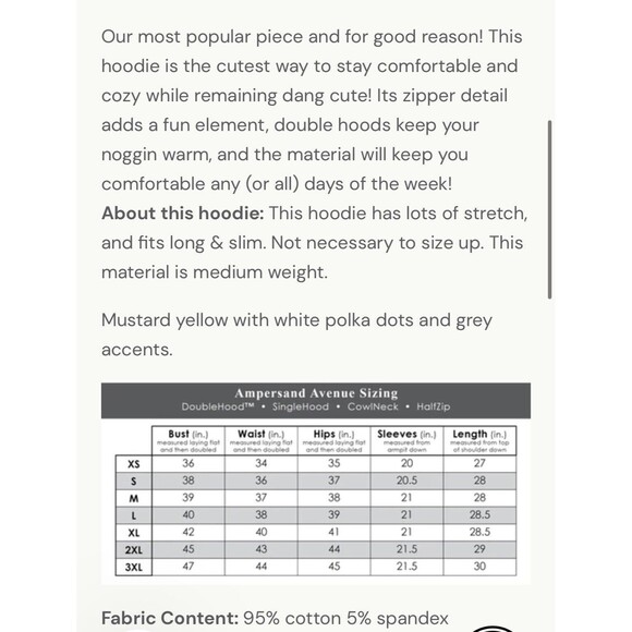 ampersand avenue hoodie one with the sun Large Doublehood sweatshirt - Picture 7 of 7